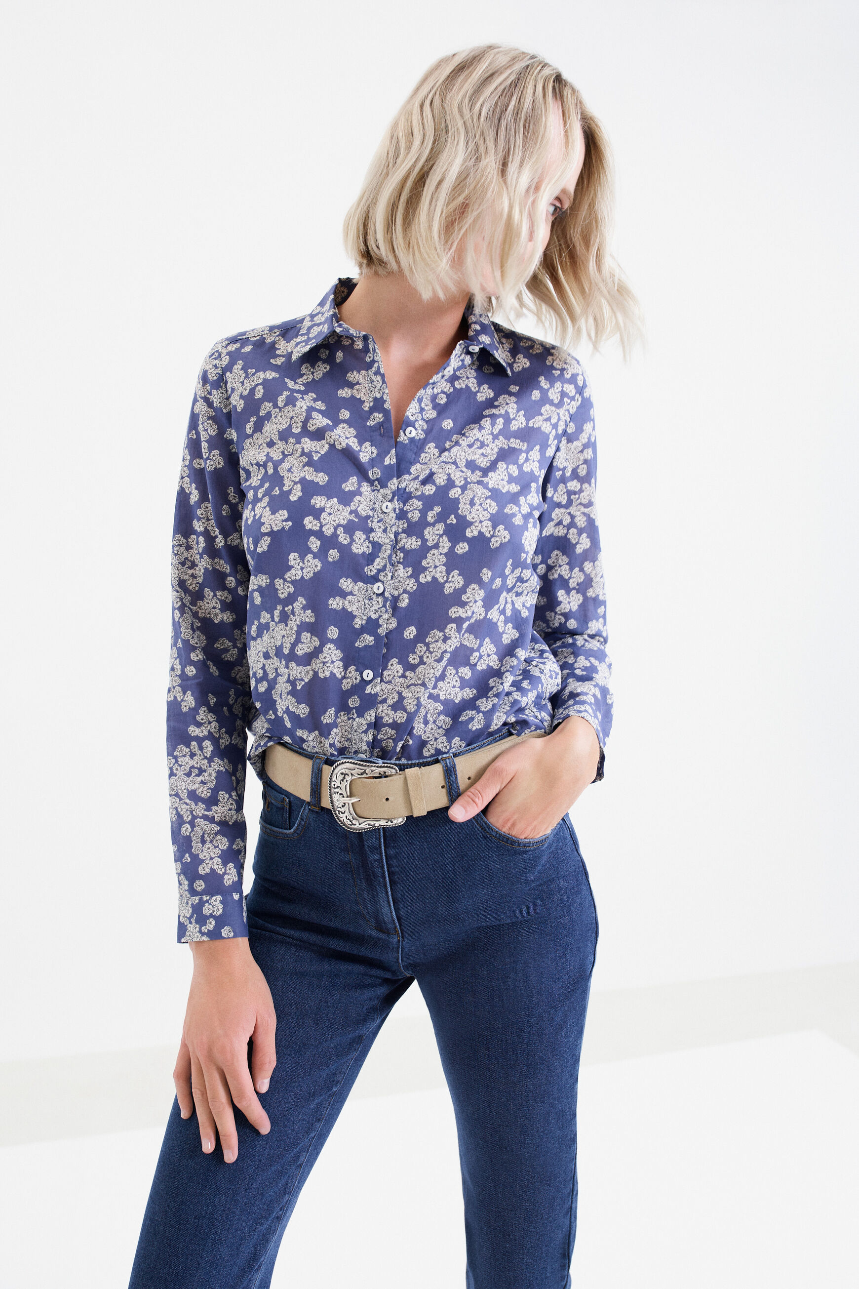chemise jessica bleu femme