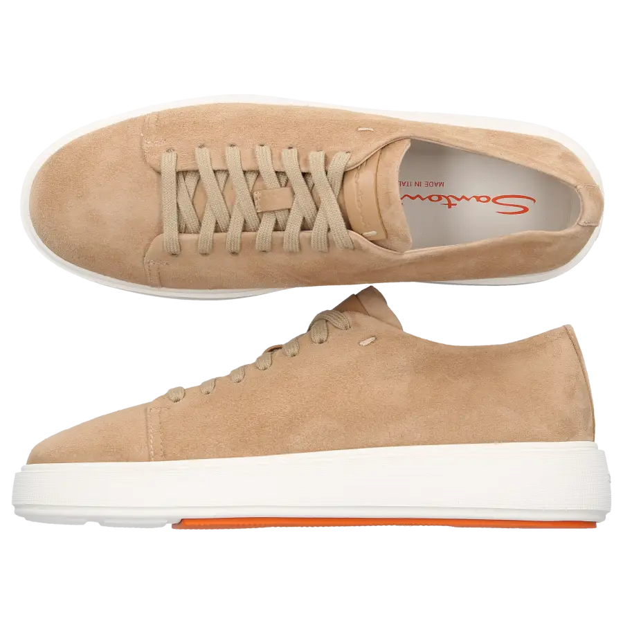 Santoni - Sneaker low 60994 Veloursleder - beige