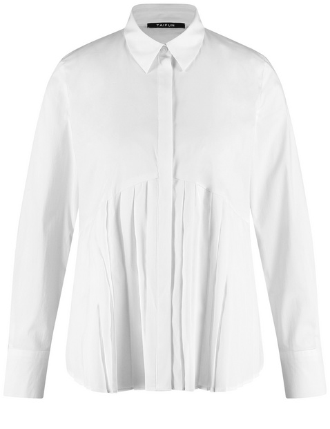 Baumwollbluse mit Plissee-Detail