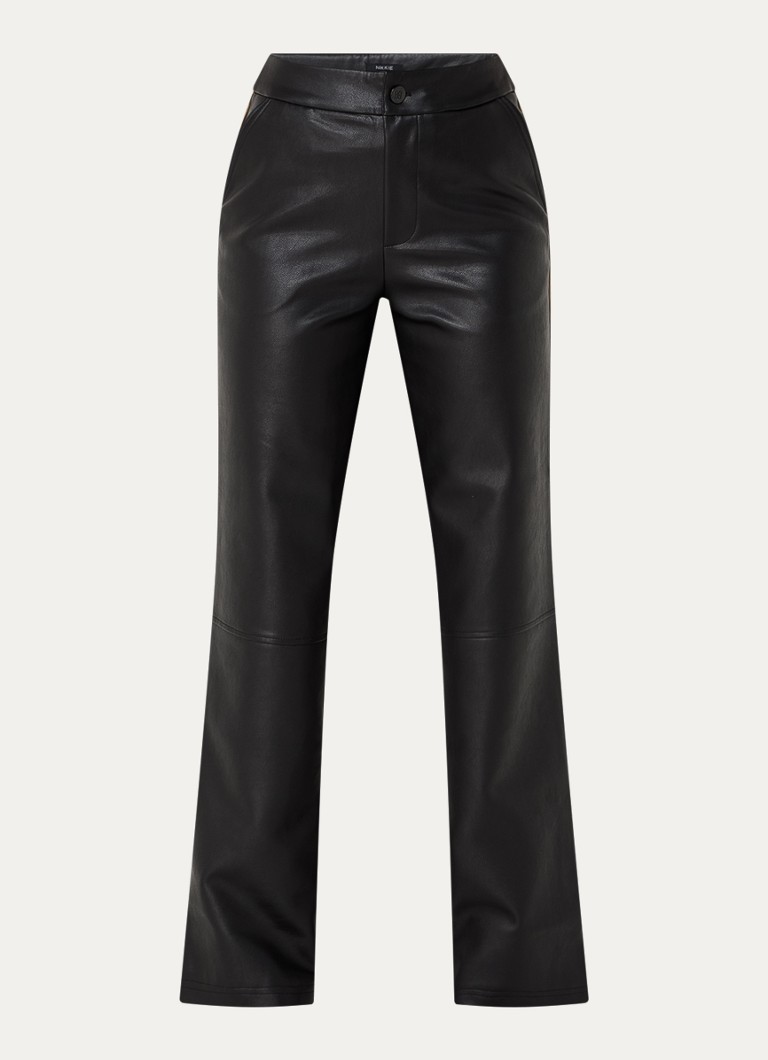 Pantaloni NIKKIE Hydra din piele ecologică cu talie înaltă