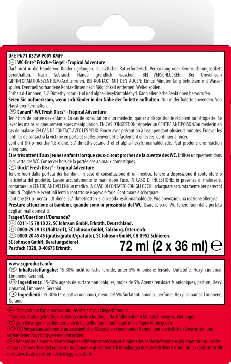 WC-Reiniger Frische-Siegel Tropical Adventure Nachfüllpack, 2 St