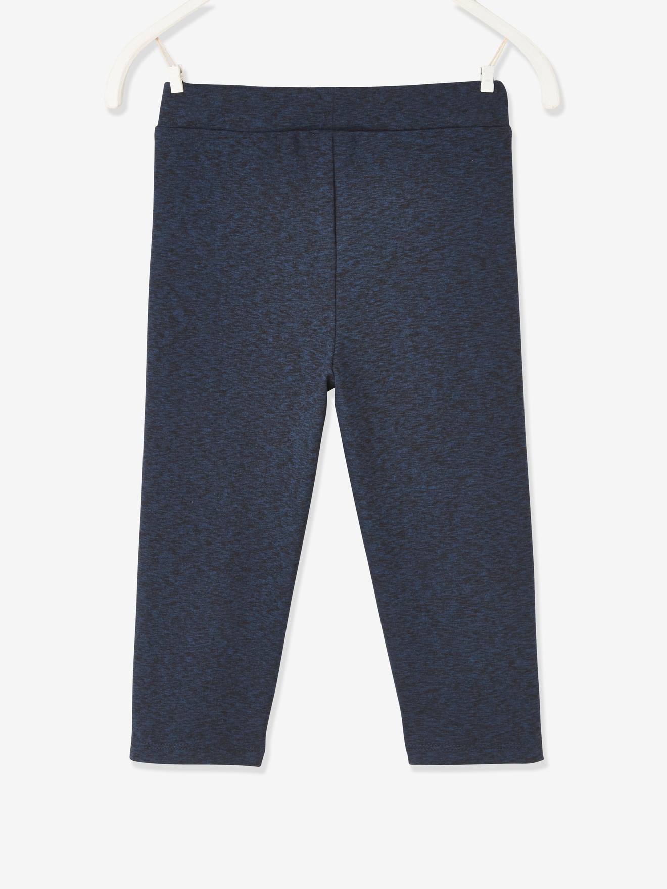 Legging de sport forme corsaire fille matière technique navy
