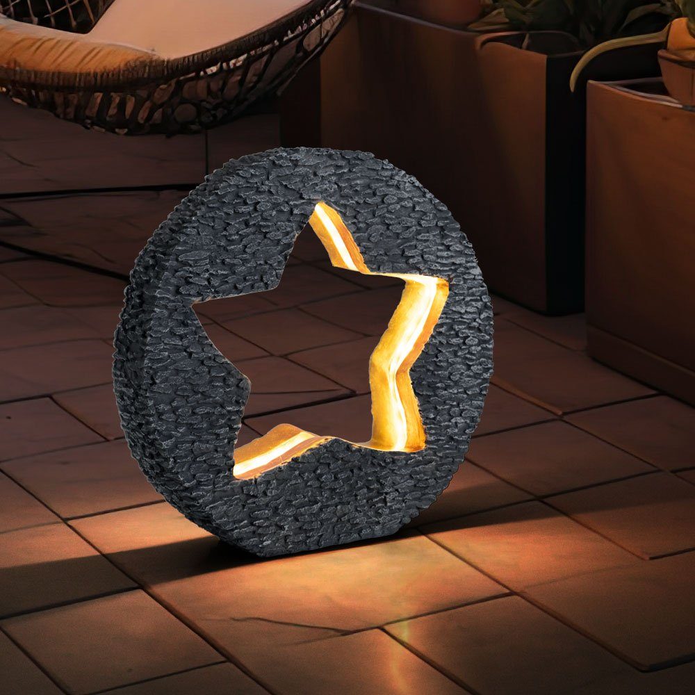 etc-shop Gartenleuchte, LED-Leuchtmittel fest verbaut, Warmweiß, Solarleuchte Gartendeko für Außen Tischdeko Solarleuchte goldfarben