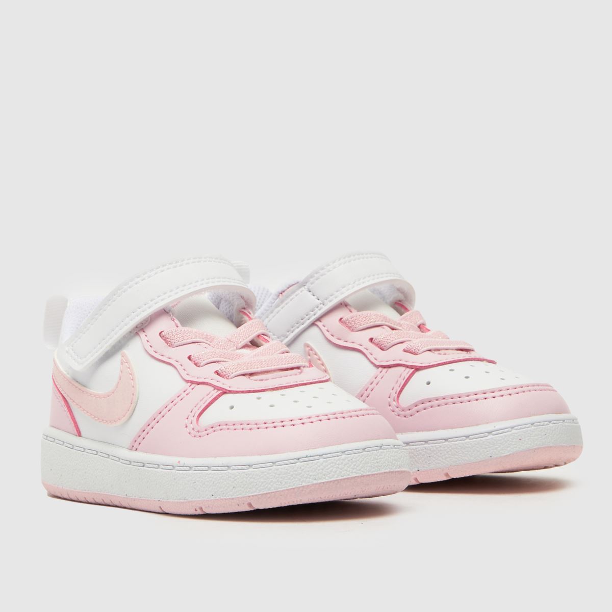 Nike vita & rosa Court Borough Low Recraft flickor småbarnsskor