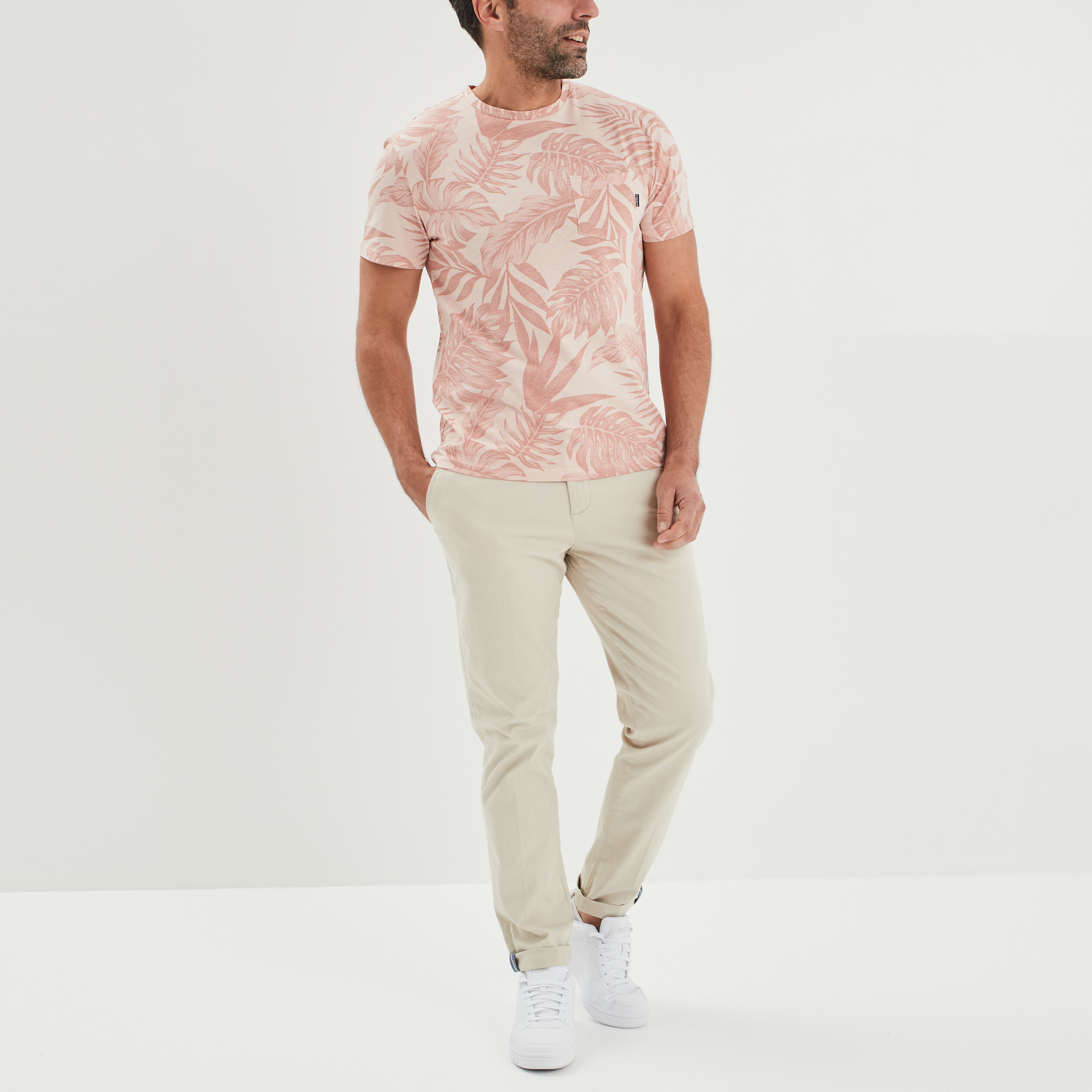 T-shirt manches courtes Creeks rose clair homme | La Halle