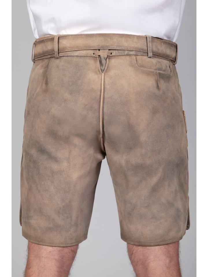 Edelnice Kurze Wildbock Lederhose Lukas in hellbraun günstig kaufen
