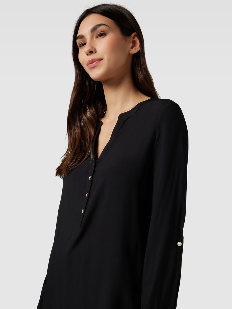 Bluse mit Tunikakragen in black