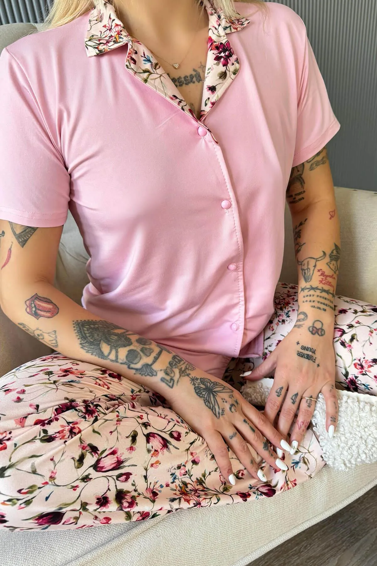 Pijamaevi  Pyjama set - Dunkelblau - Unifarben