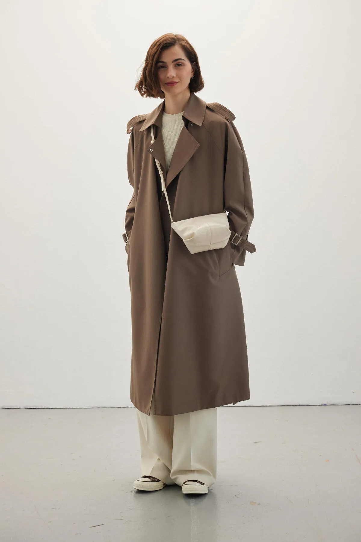 Manuka  Drapierter Trenchcoat mit Gürtel, Nerz