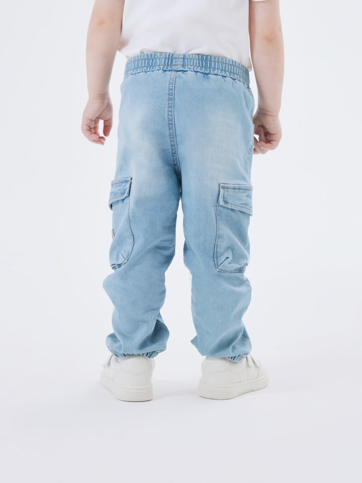 name it Baggy Cargo Jeans Hose Stretch Denim Jogger Pants NMMBEN in Blau günstig kaufen 80