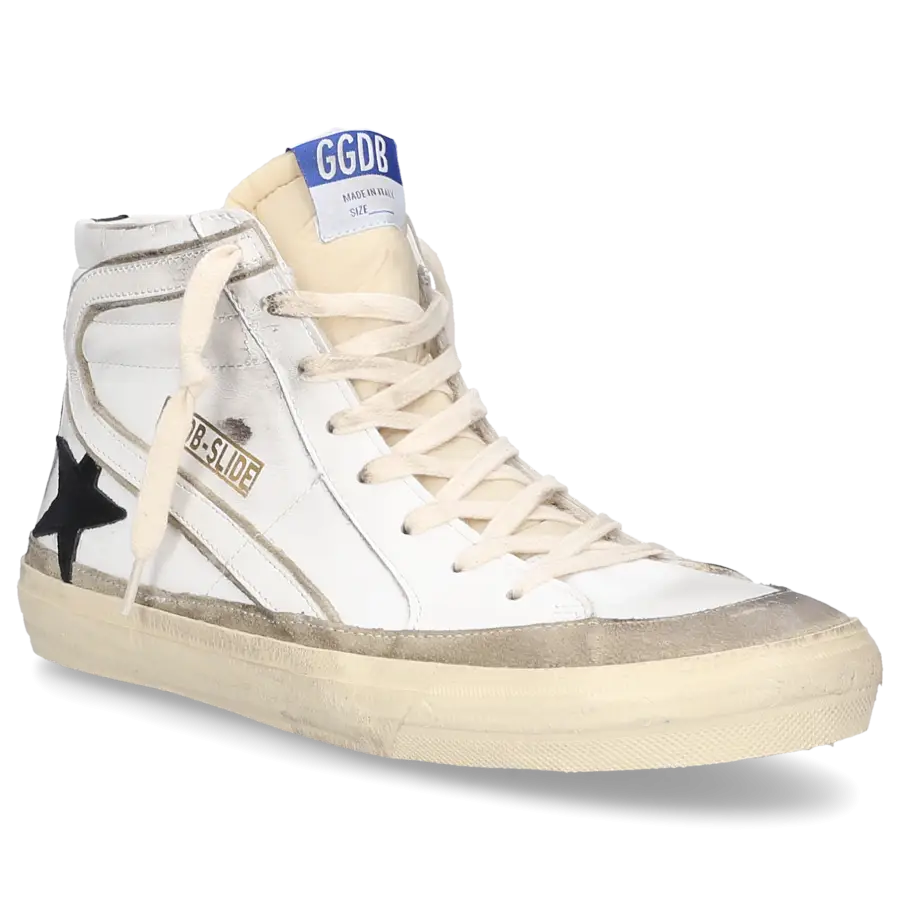 Golden Goose - Sneaker high SLIDE EDGE Kalbsleder - weiß