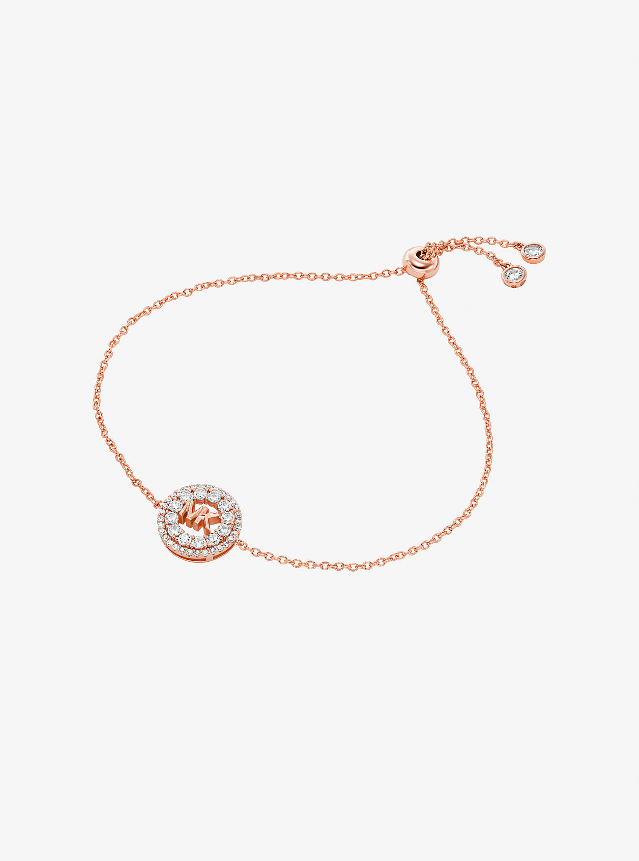 Fulton edelmetallbelagt Pavé-logo glidende armbånd - ROSE GULL