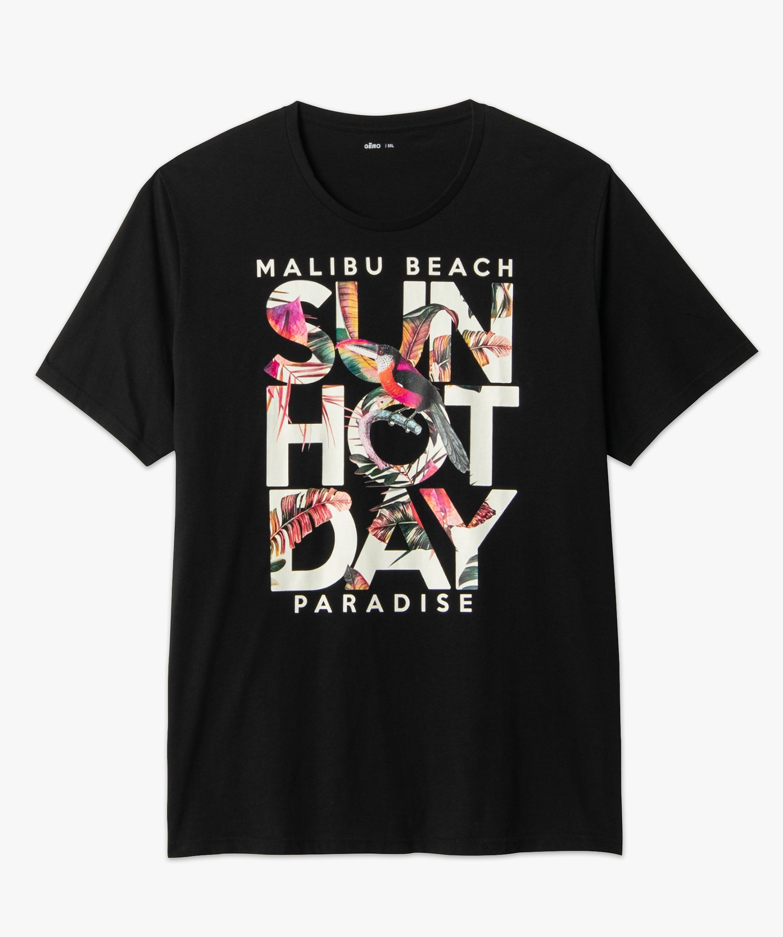 Tee-shirt homme avec motif exotique noir | GEMO