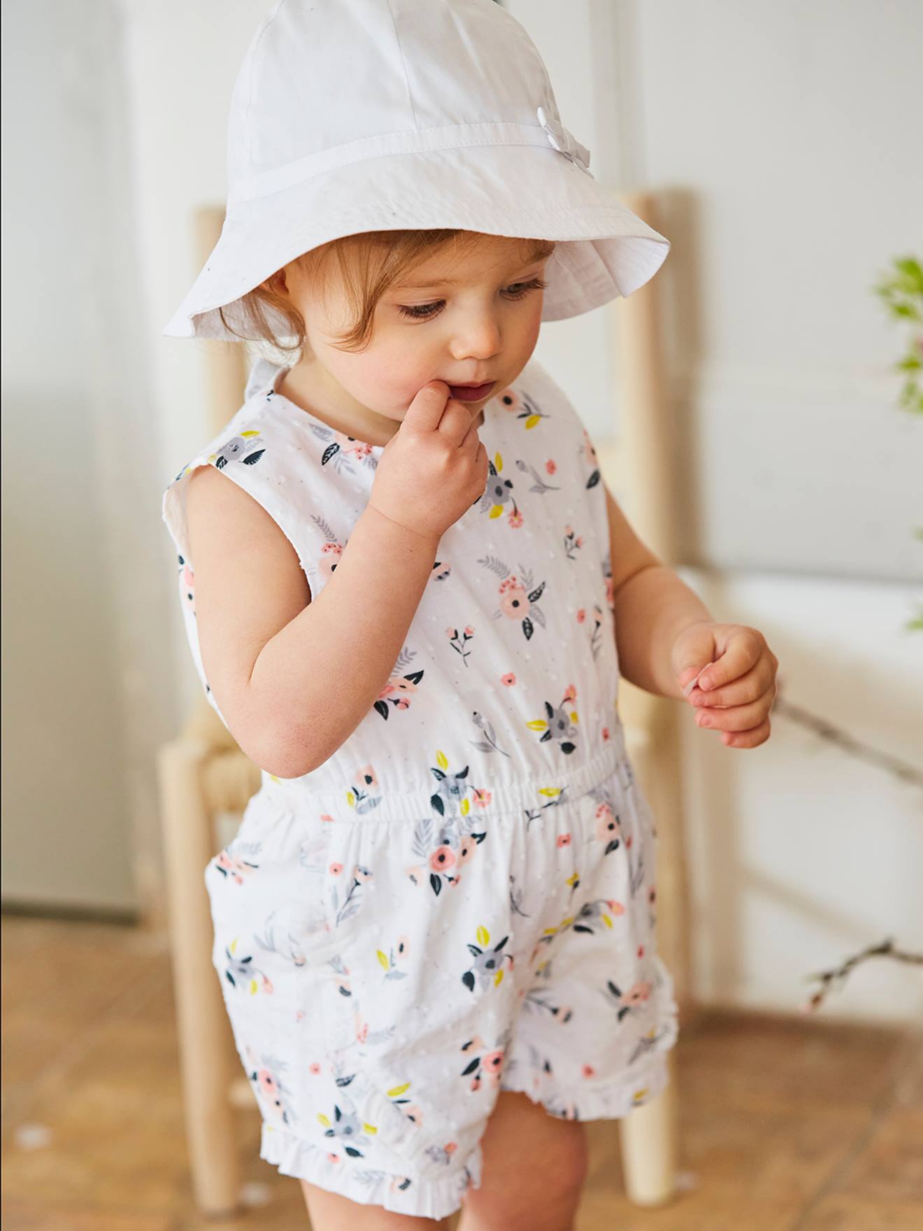 Chapeau de soleil bébé blanc
