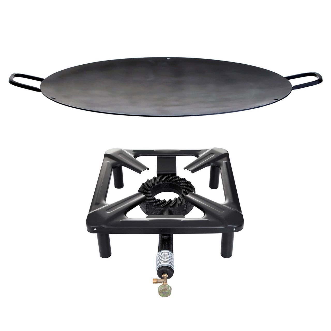 Allgrill Hockerkocher-Set (groß) mit Eisen-Wok/Grillschale Ø 50 cm - ohne Zündsicherung