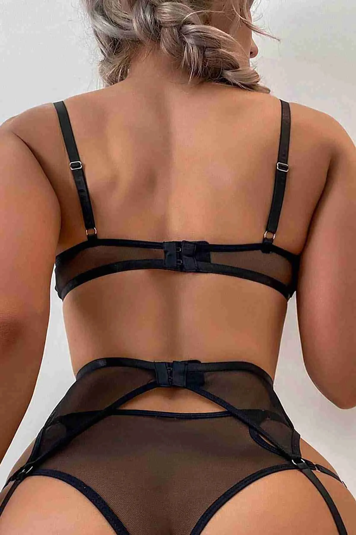 Merry See  Fancy Clothes Fancy Garter Suit BH Höschen Schwarz