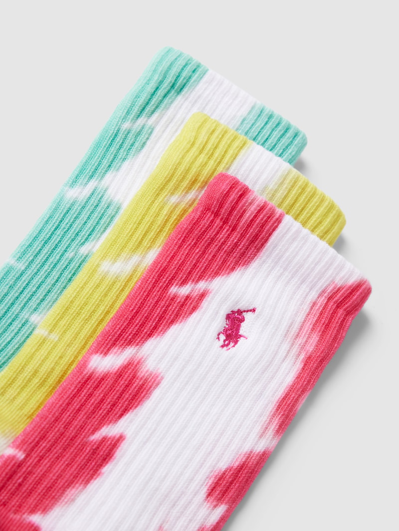 Socken in Batik-Optik im 3er-Pack Modell 'DYE' in gelb meliert