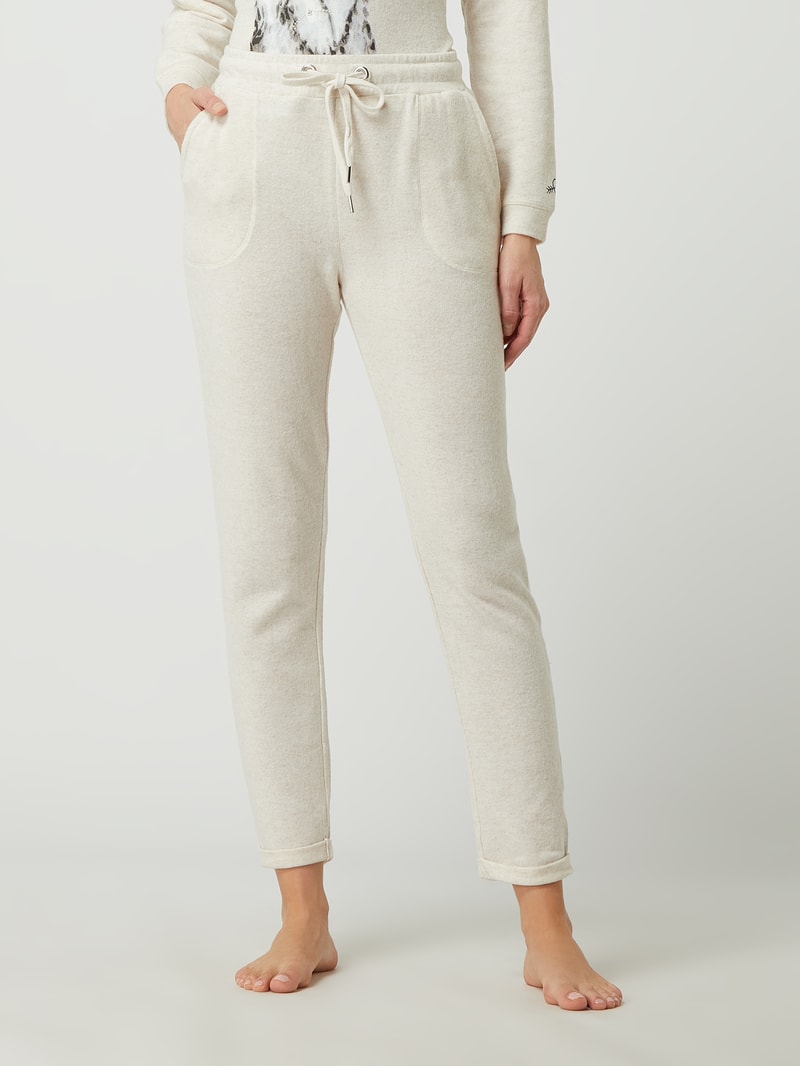 Lounge-Hose mit elastischem Bund in beige meliert