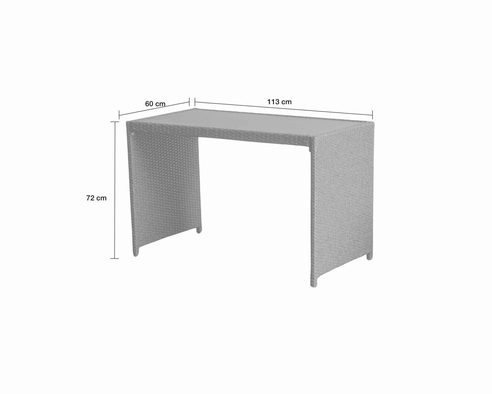 dasmöbelwerk Balkonset Balkonset XL 5tlg. Terrassenset Steingrau, lässt sich bei Nichtnutzung platzsparend ineinanderschieben