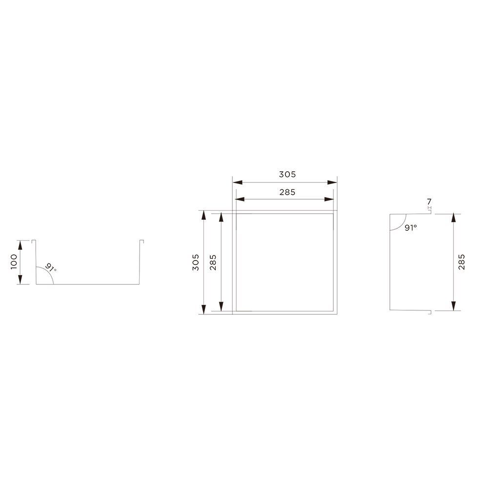 Aloni Regalaufsatz HEC30BS, (1-St), Aloni Wandnische Edelstahl gebürstet rostfrei 305x305x100mm