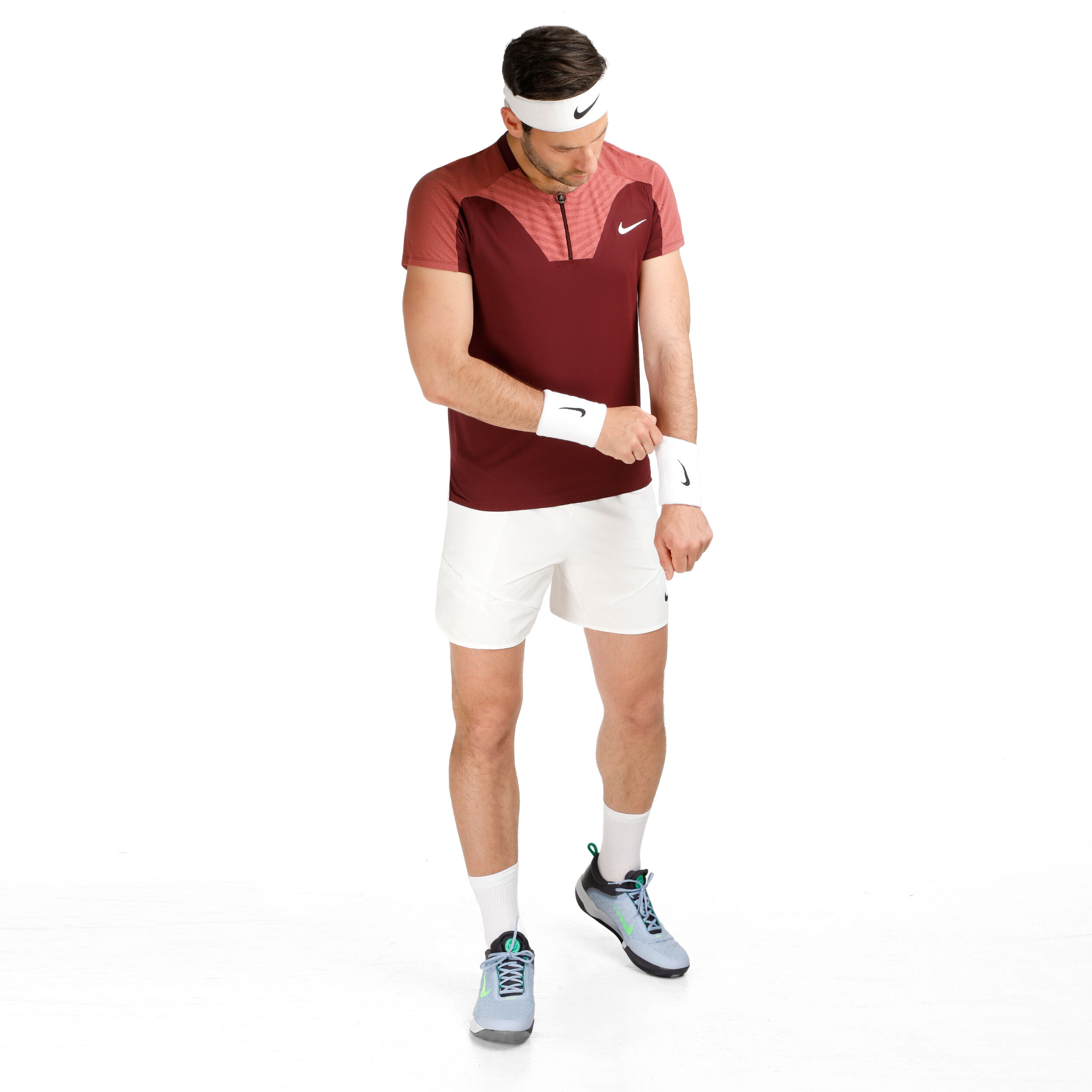 Dri-Fit Advantage Court Slim UL RG Polo Herren - Dunkelrot, Altrosa