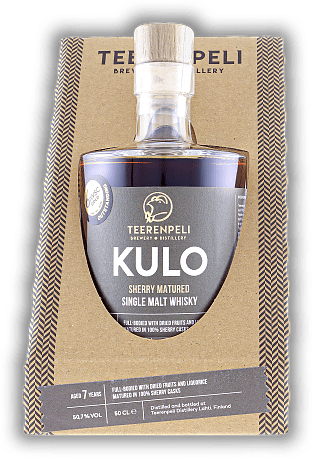 Teerenpeli Kulo Single Malt Whisky Teerenpeli Kulo Single Malt Whisky Ein intensiv fruchtiger Single Malt von Finnlands erster Whisky-Destillerie. Alter 7 J. - 0,5	 Liter - Vol 50,7%