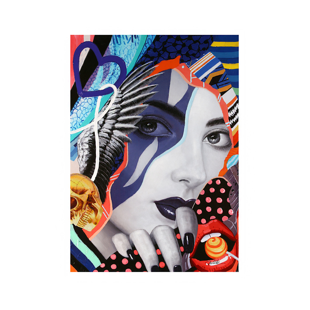 Bild Street Art Lady bunt
