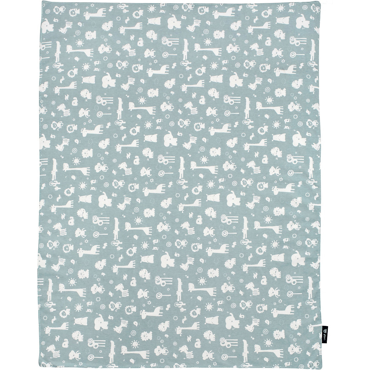 Babydecke Jersey, Animals blau, 75 x 100 cm