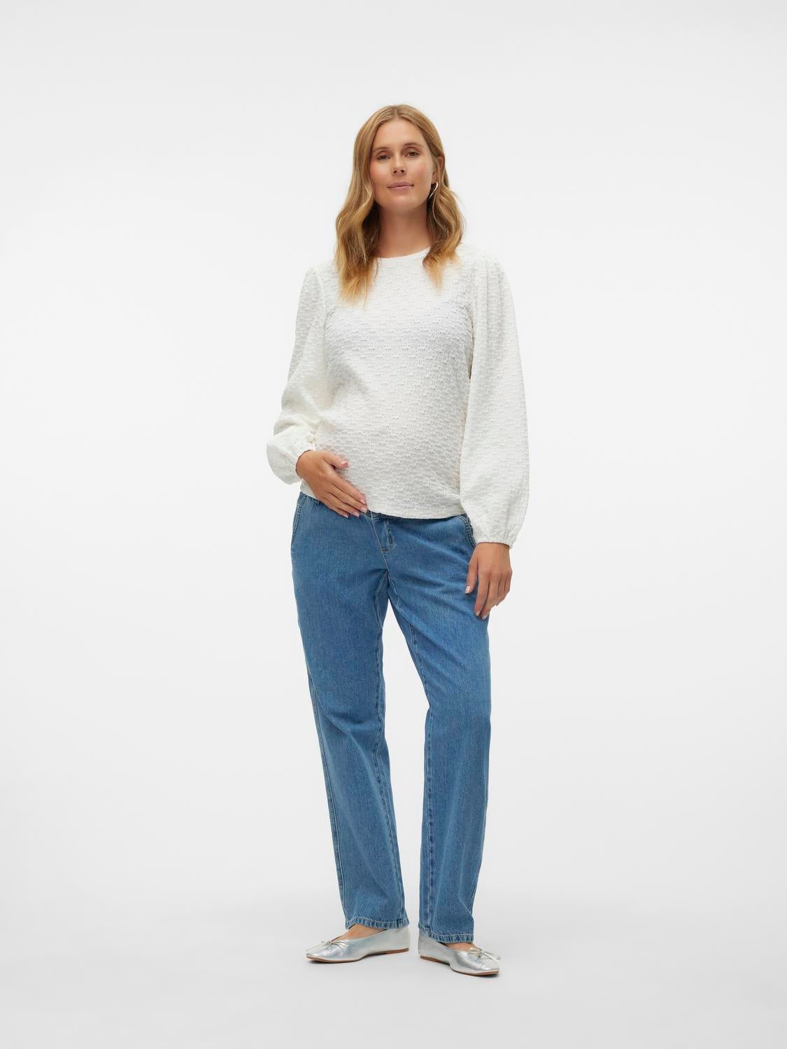 Normal geschnitten Rundhals Top