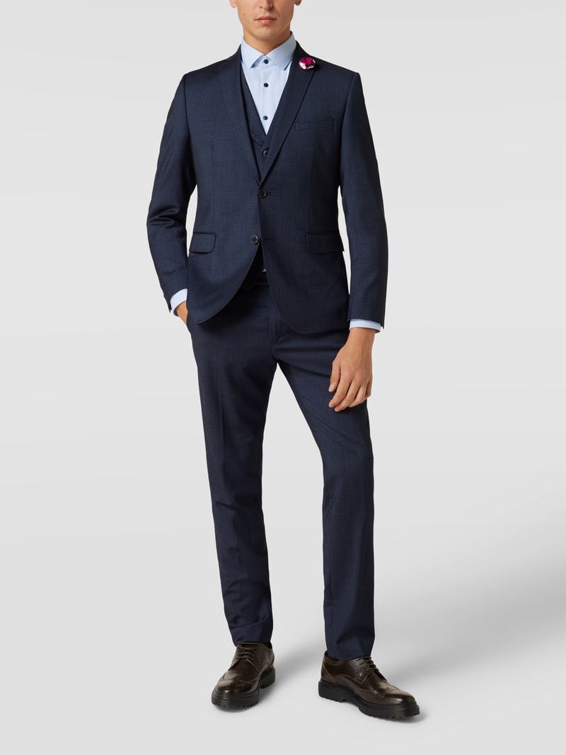 Slim Fit 2-Knopf-Sakko mit Zier-Detail in marineblau
