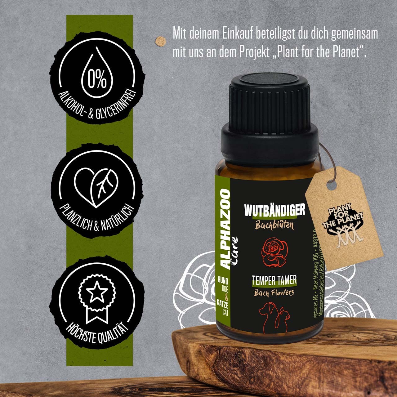 ALPHAZOO Ergänzungsfutter & Aufzucht ALPHAZOO Wutbändiger Bachblüten, Globuli für Hunde und Katzen