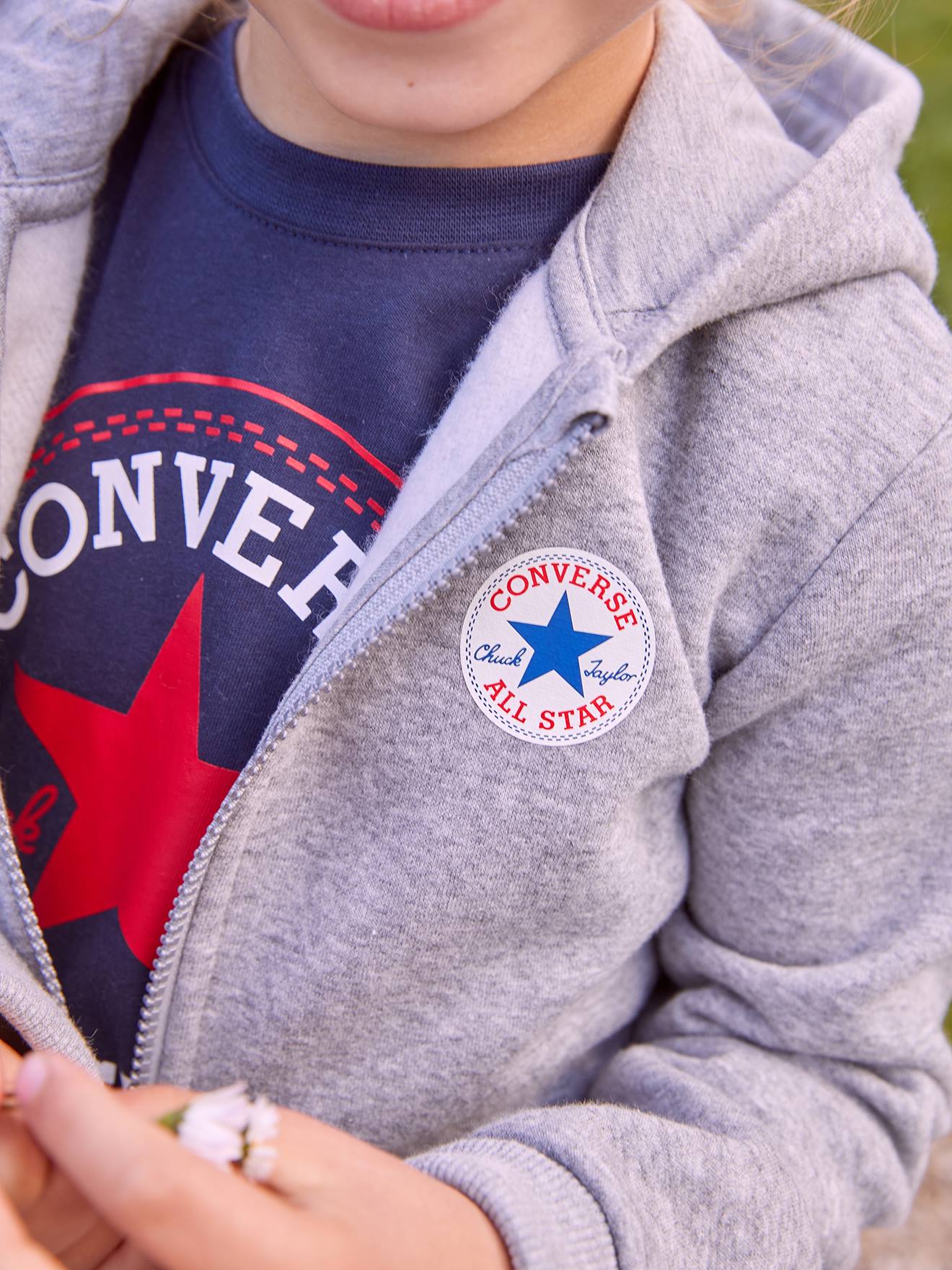 Sweat zippé CONVERSE gris