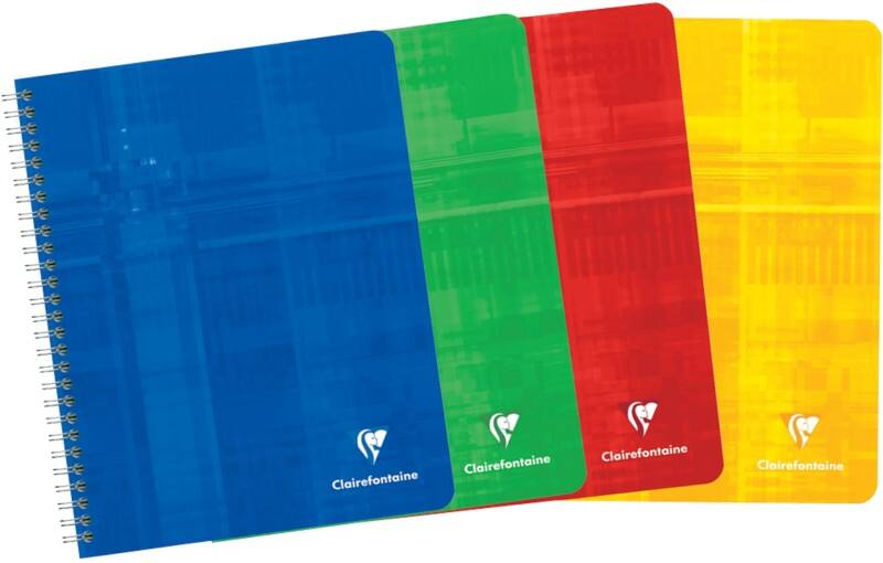 Clairefontaine Notizbuch DIN A5  Liniert Spiralbindung Pappe Blau Nicht perforiert 180 Seiten