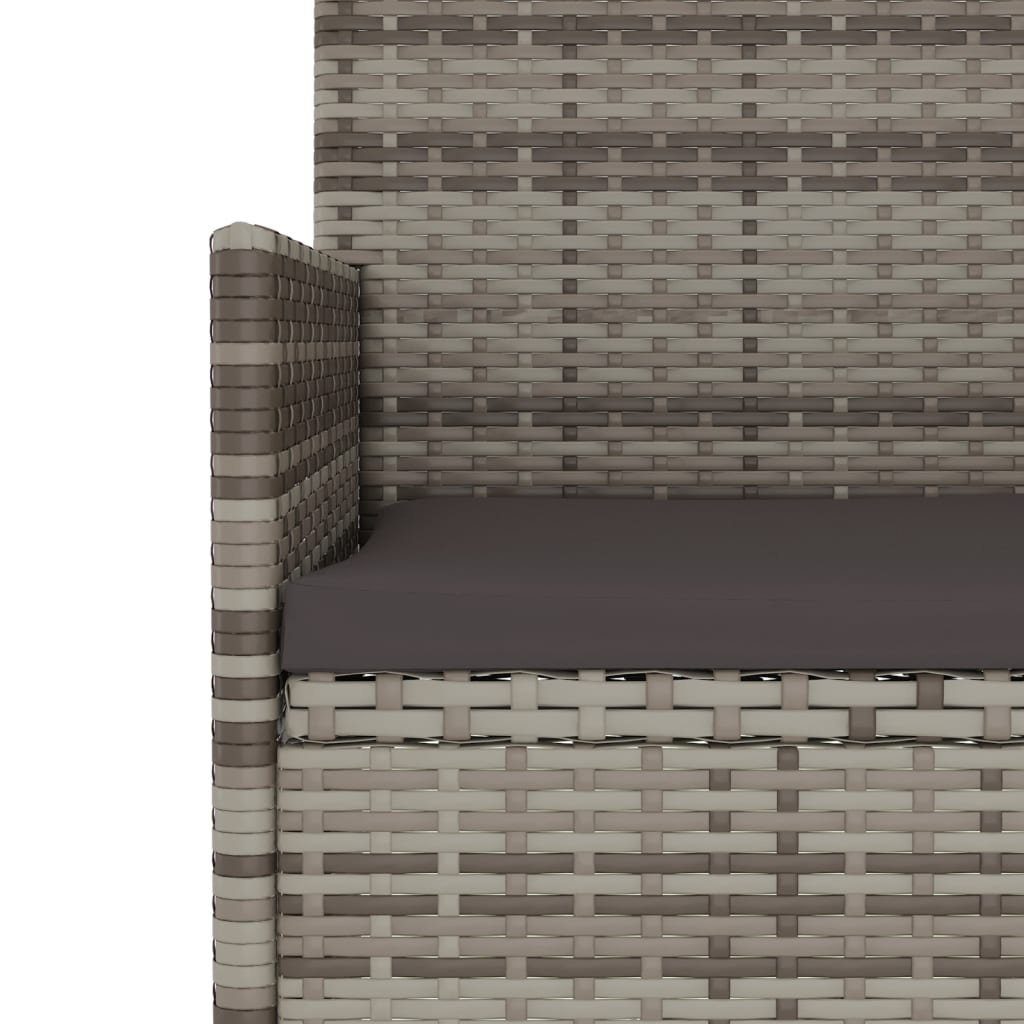 vidaXL Gartenbank Gartenbank 2-Sitzer mit Kissen Grau Poly Rattan (1-St)