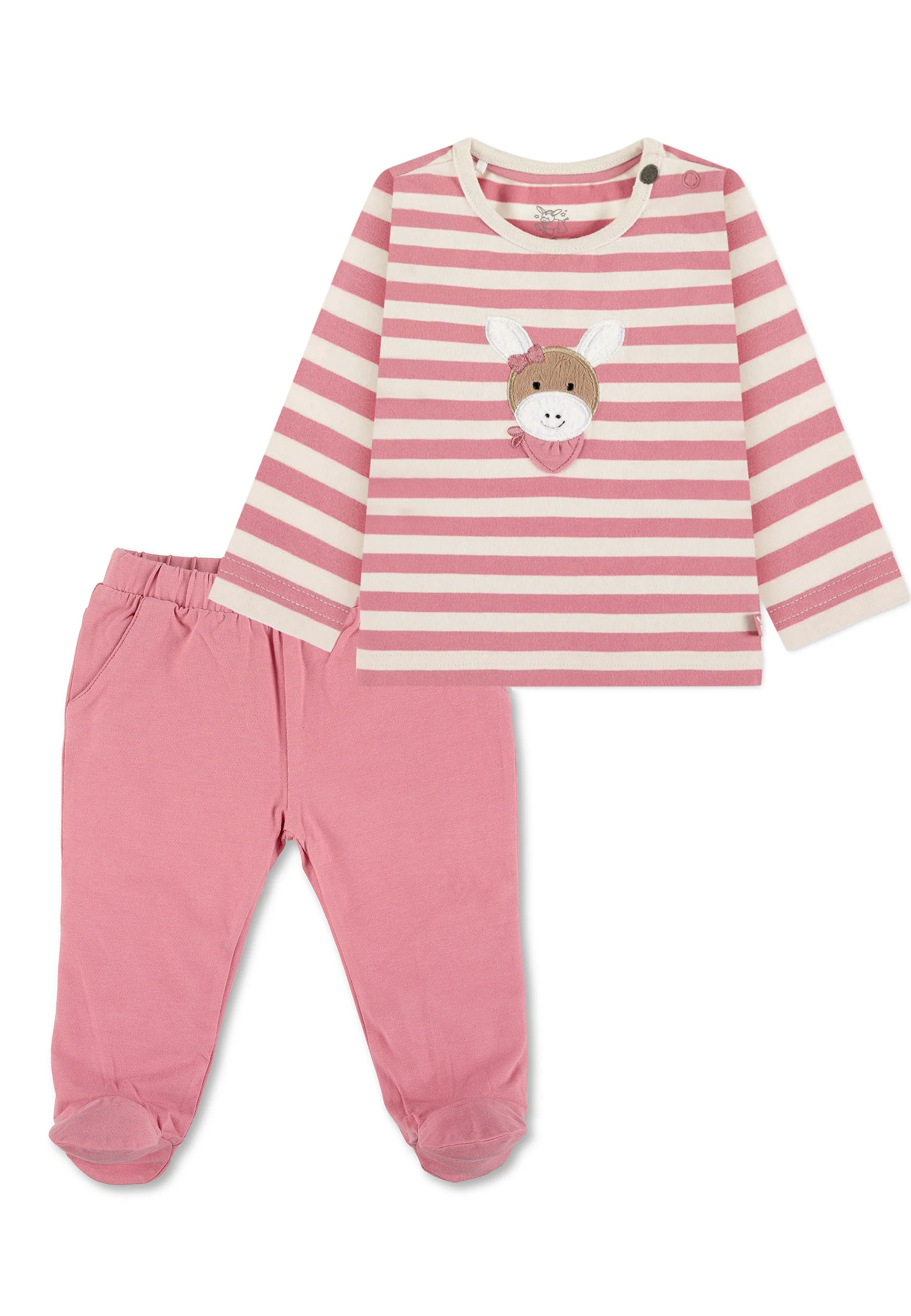 GOTS Set Langarm-Shirt u. Hose Esel Emmi Girl,Rosa