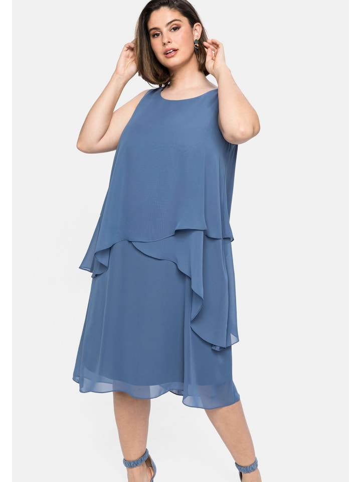 sheego Cocktailkleid in rauchblau günstig kaufen