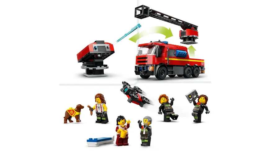 LEGO City 60414 Feuerwehrstation mit Drehleiterfahrzeug