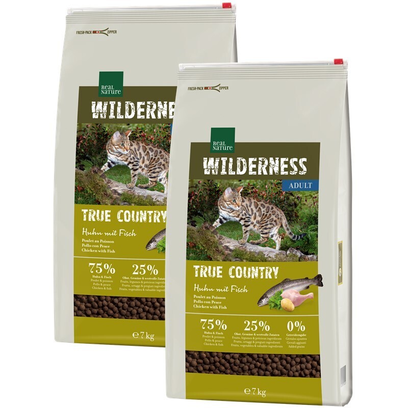 REAL NATURE Trockenfutter REAL NATURE WILDERNESS True Country Adult Huhn mit Fisch 2x7 kg
