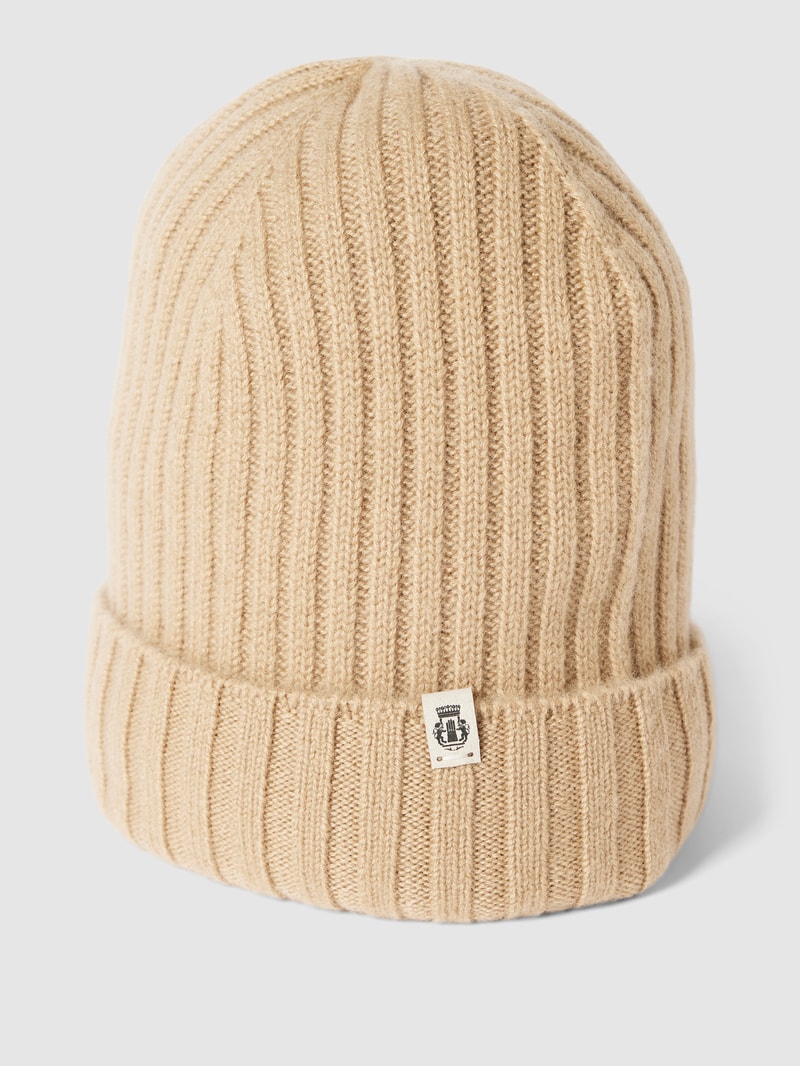 Beanie mit Label-Detail in camel