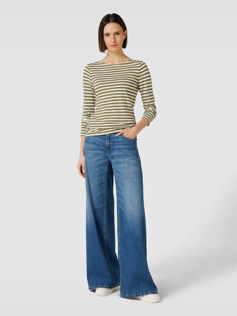 Longsleeve mit Streifenmuster in olivgrün