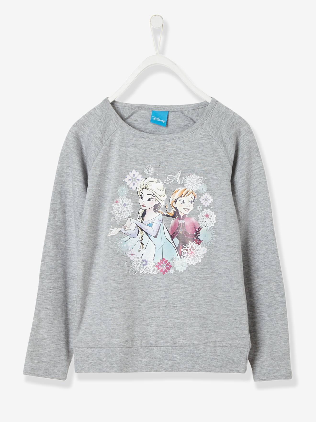 T-shirt fille Reine des neiges® à paillettes gris