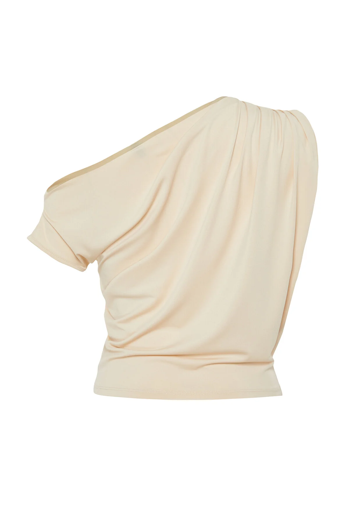 Trendyol Collection  Stein Regular/Normal Fit Asymmetrischer Kragen Ärmellose Stretch-Strickbluse TWOSS24BZ00396