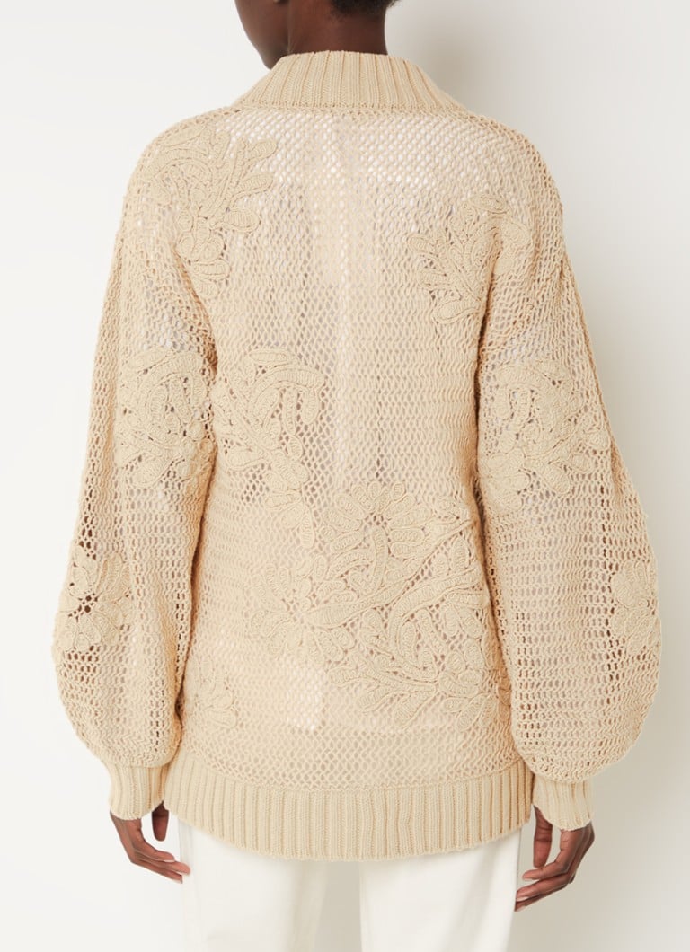 Vestă tricotată groasă cu broderie Farm Rio