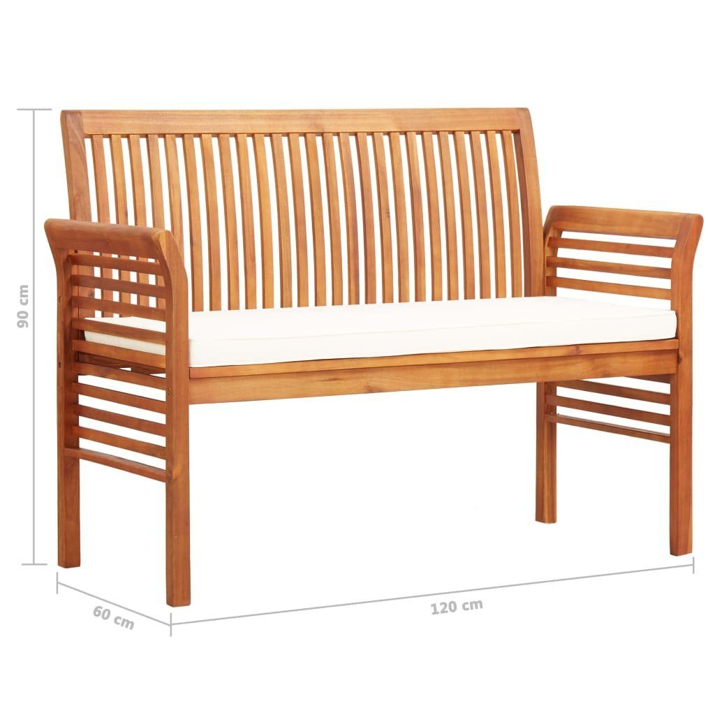 vidaXL Gartenbank 2-Sitzer Gartenbank mit Kissen 120 cm Massivholz Akazie (1-St)