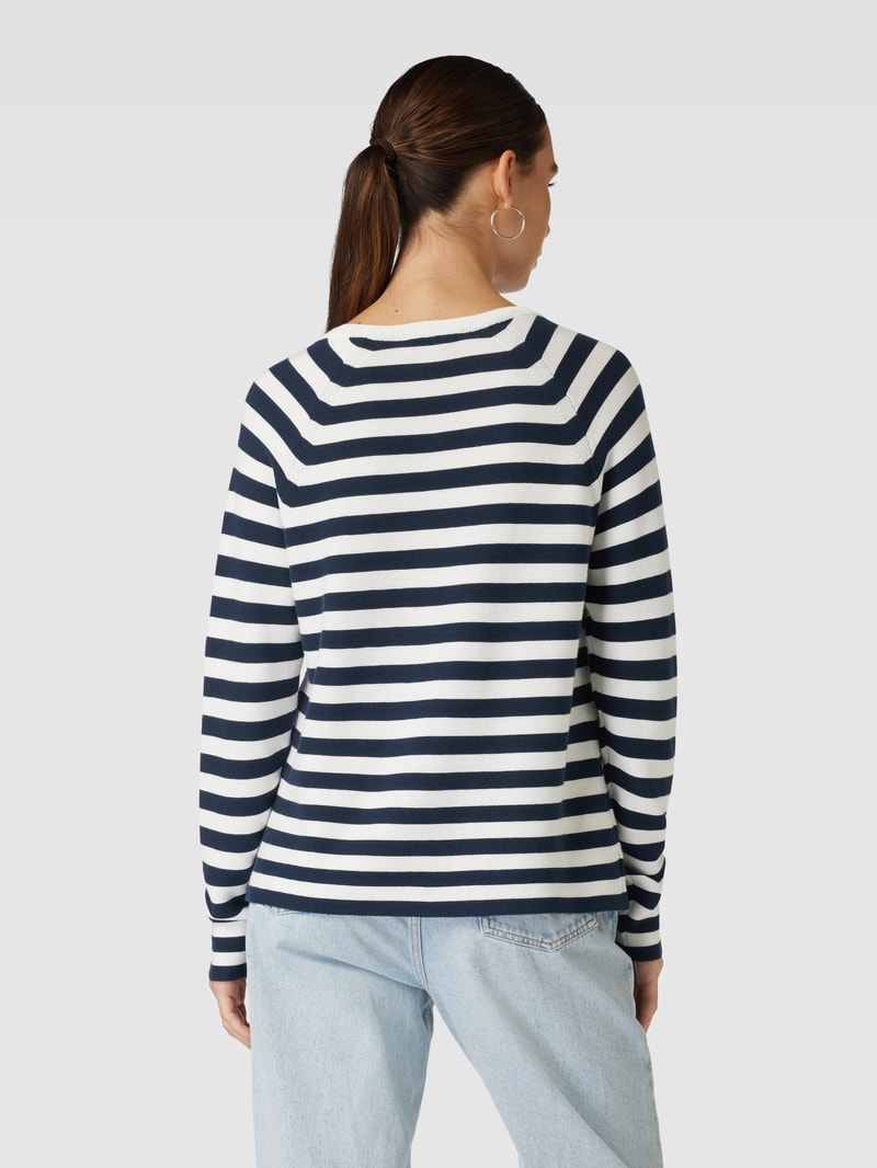 Strickpullover mit Streifenmuster in offwhite