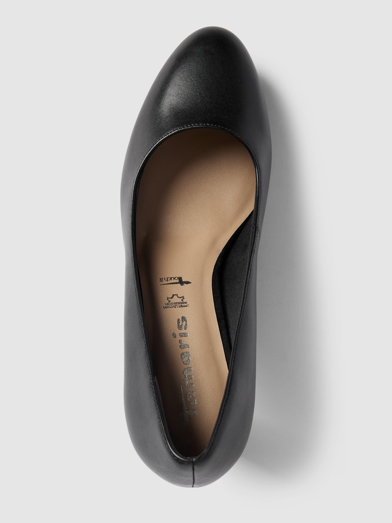 Pumps aus Leder mit abgerundeter Spitze Modell 'BASIC' in schwarz