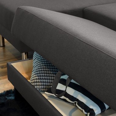 Max Winzer® Loungesofa Just Fashion Funktionssofa Flachgewebe anthrazit, 1 Stück, Made in Germany