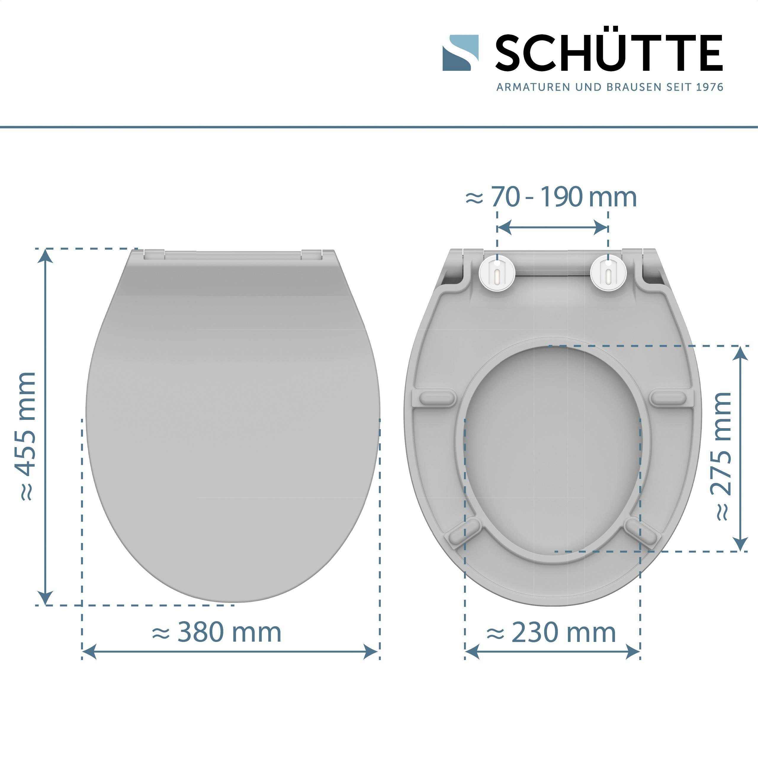 Schütte WC-Sitz SLIM, Duroplast, Absenkautomatik, Schnellverschluss, besonders flache Form