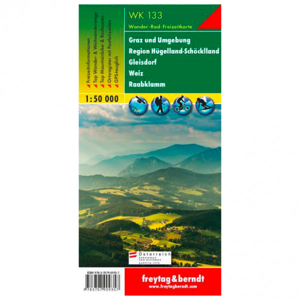Freytag & Berndt - Graz-Hügelland-Schöckland-Gleisdorf-Weiz-Raabklamm - Wanderkarte