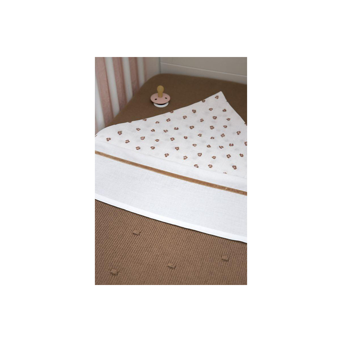 Babydecke klein Mini Knots toffee